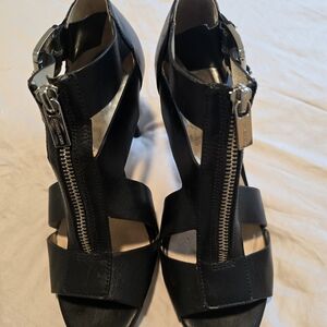 Michael Kors Black Zippered Sandals